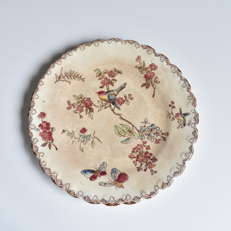 Antique dessert plate, Onan Oiseaux E
