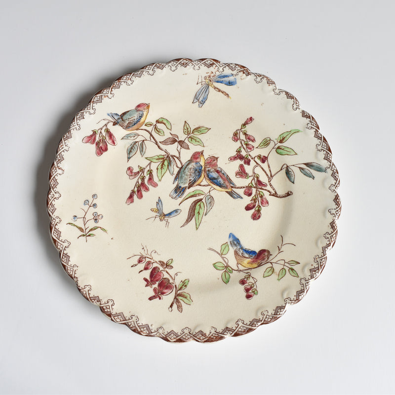 Antique Dessert Plate "Oiseaux F"