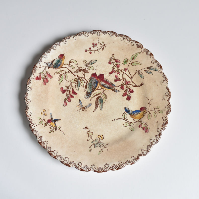 Antique Dessert Plate, Oiseaux G