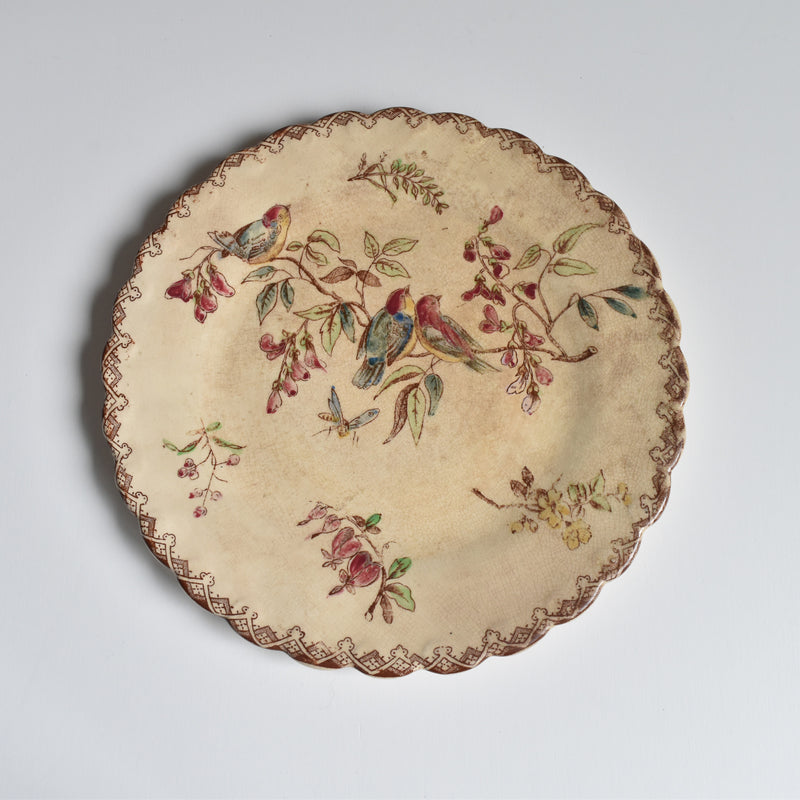 Antique Dessert Plate, Onan, Oiseaux H