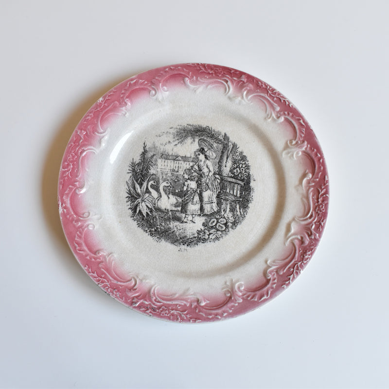 Antique decorative plate F. F. Pécsaux June