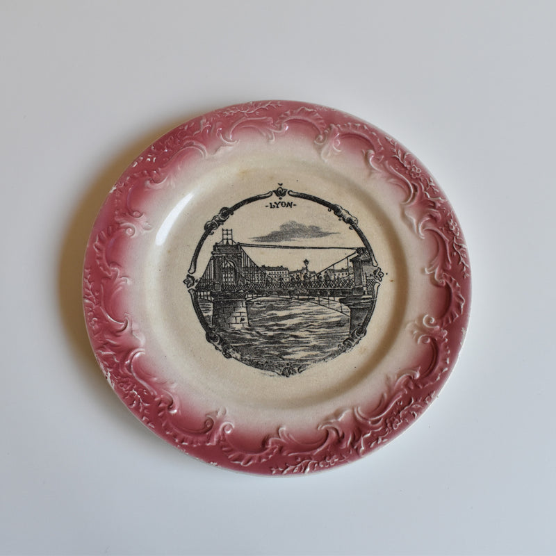 Antique Decorative Plate, F.F. Pecsonne, Lyon B