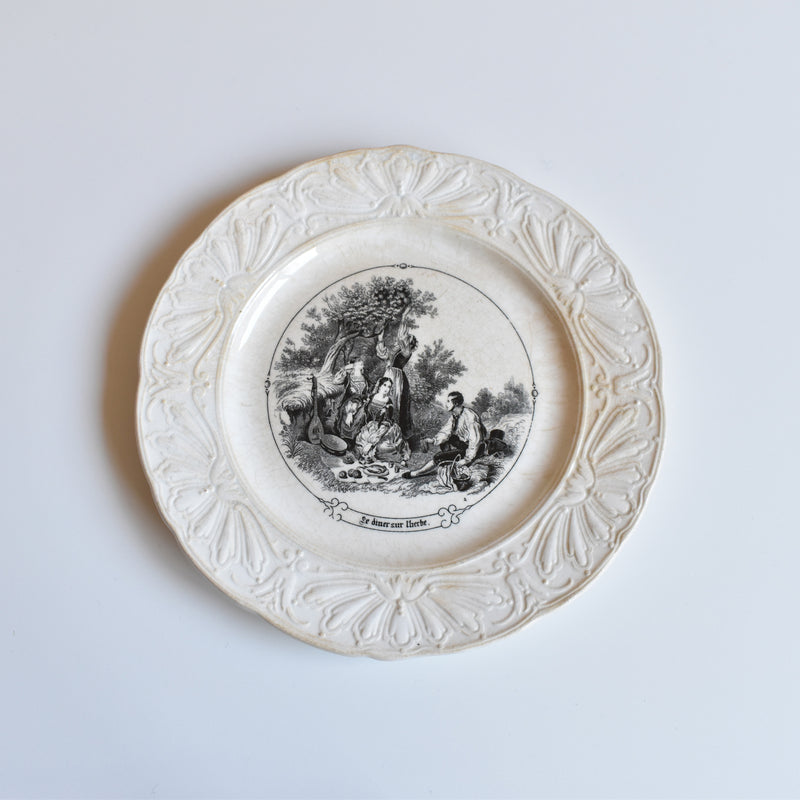 Antique Decorative Plate: Sarreguemines "Le Déjeuner sur l'herbe"