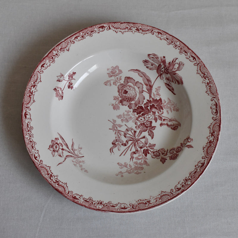 Antique Deep Plate - Sarreguemines Fontanges