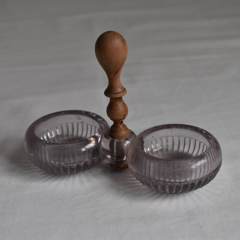 ヴィンテージ クリスタルガラスソルト＆ペッパー PORTIEUX violet