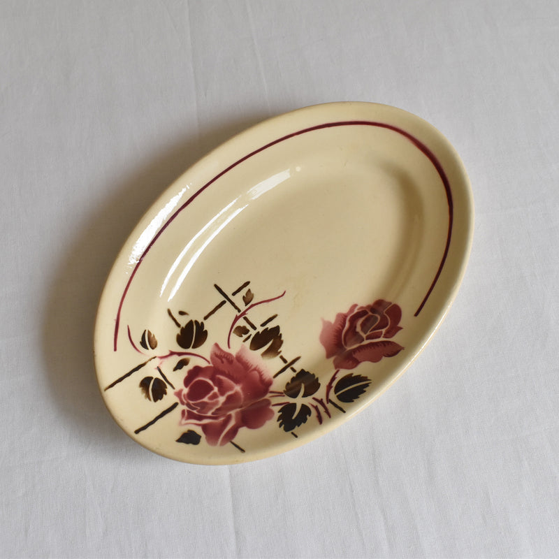 Vintage Badonviller Rose Ravier