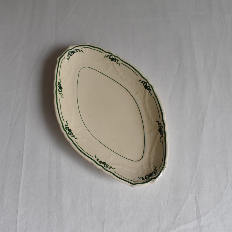 Vintage Sarreguemines Badonviller Ruban Gravy Boat