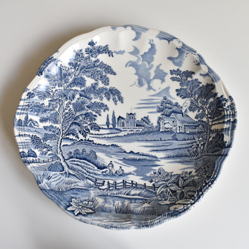 Vintage Round Platter, Lunéville, English Style B