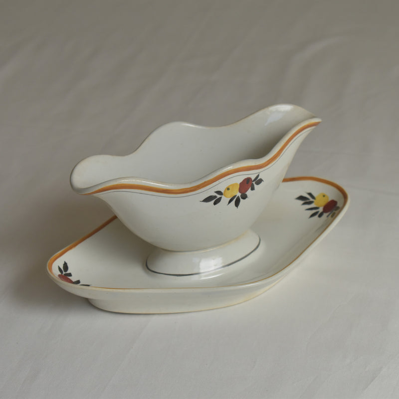 Vintage Sauce Boat Moulin des Loups Orange