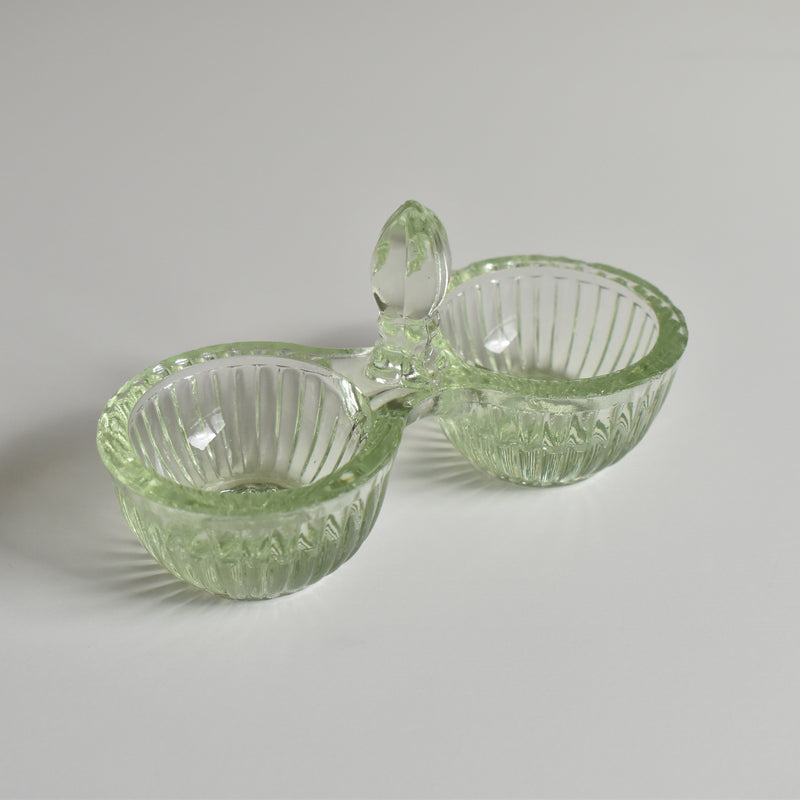 Vintage Glass Salt & Pepper Shakers - Light Green