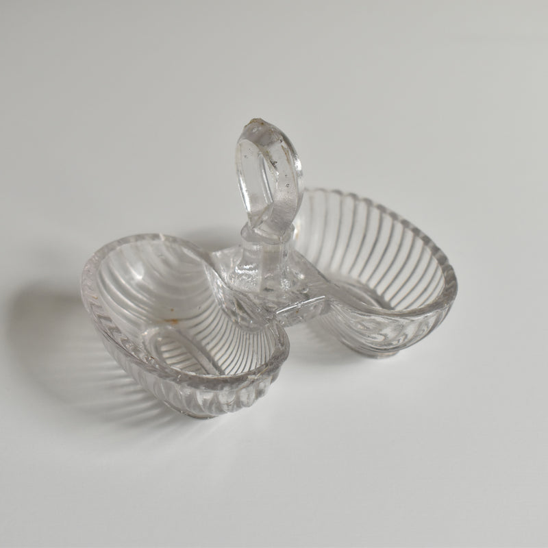 Vintage Glass Salt and Pepper Shakers, Oullins