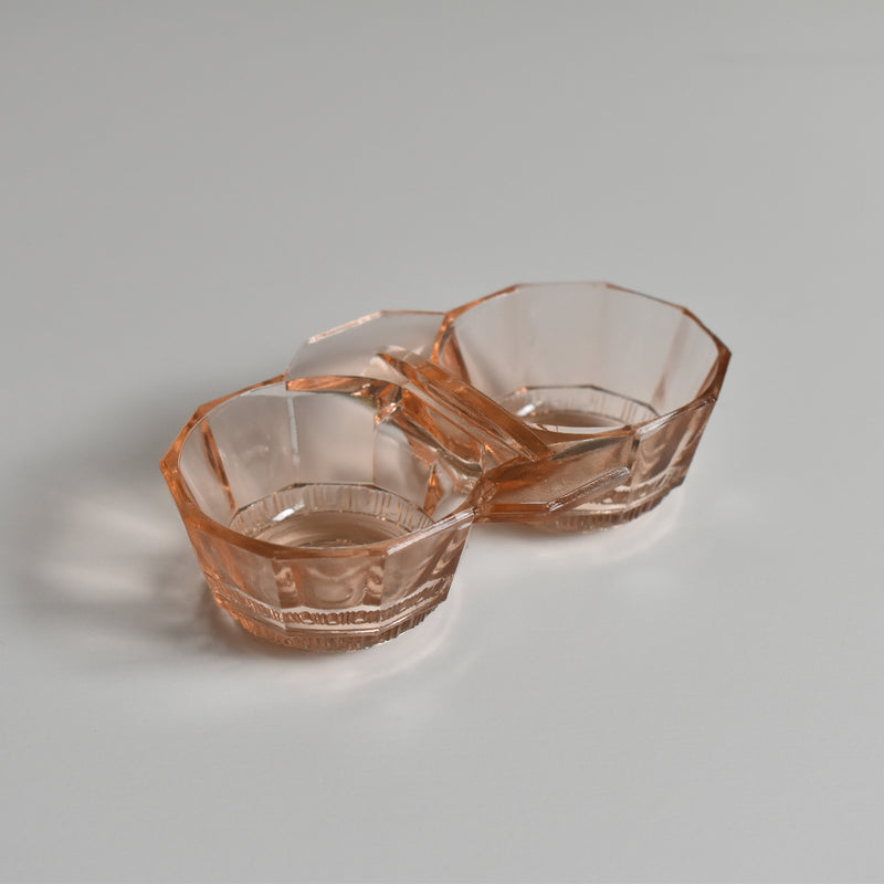 Vintage Glass Salt & Pepper Shakers, Pink