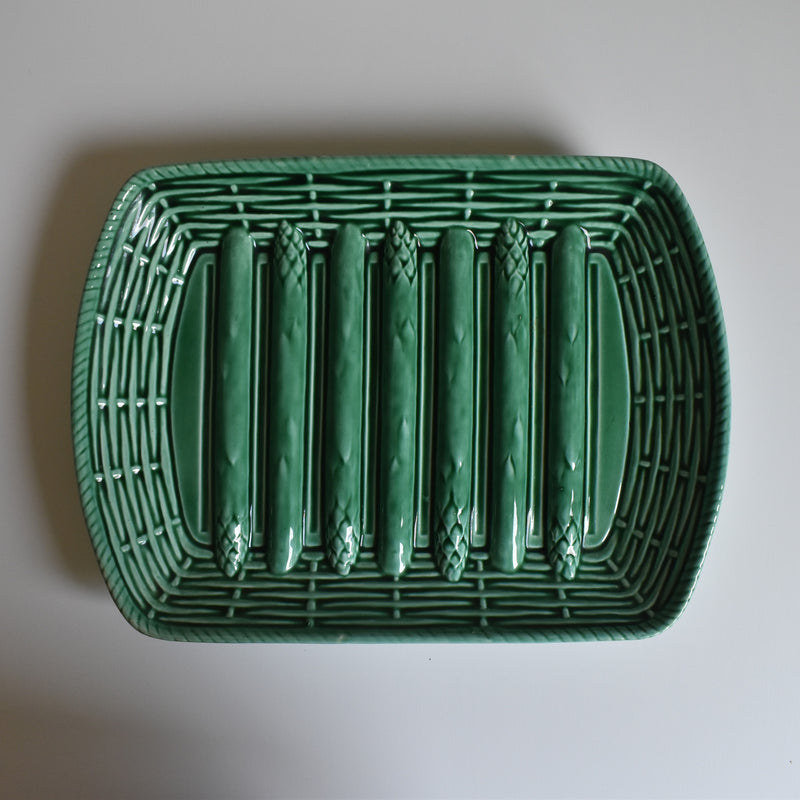 Vintage Barbotine Asparagus Plate