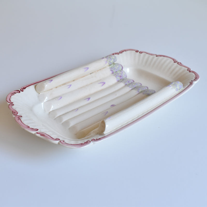 Vintage Asparagus Plate Digoin & Sarreguemines