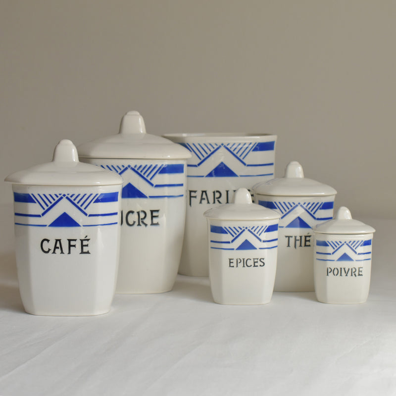 Vintage Canister Digoin & Sarreguemines ADORA Set of 6