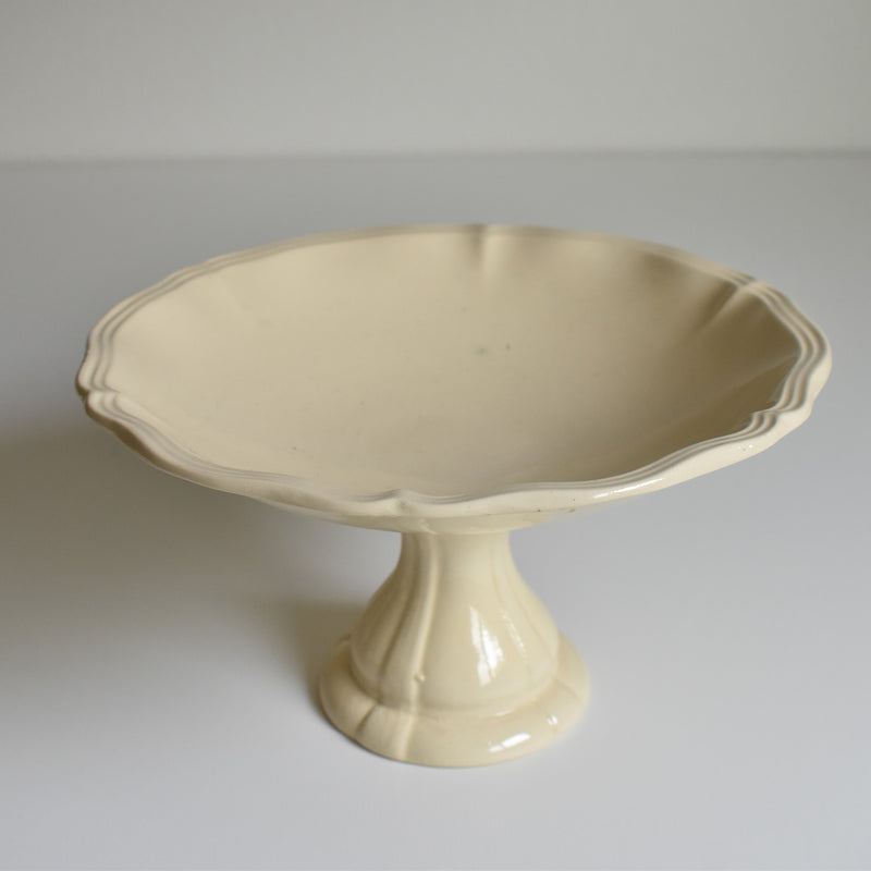 Vintage Compote Dish, Sarreguemines, Floral Rim