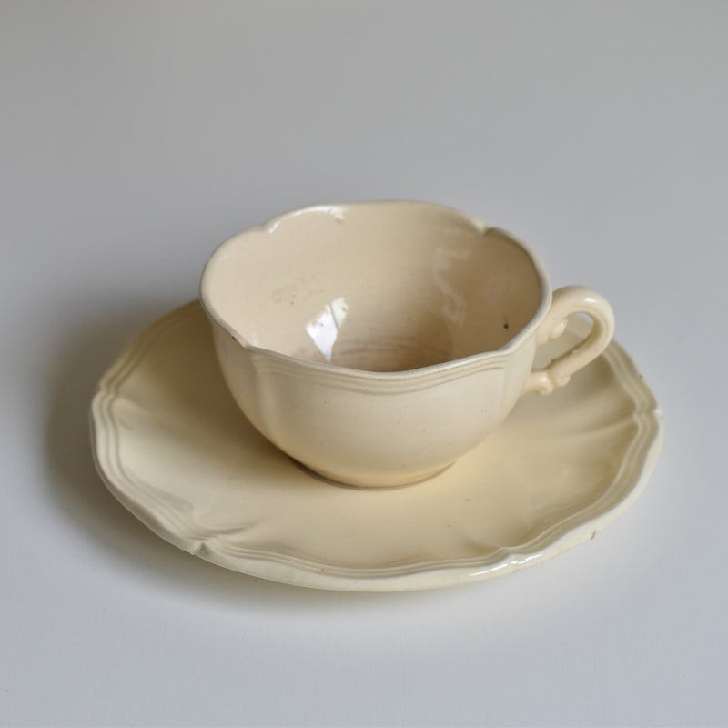 Vintage Teacup & Saucer, Floral Rim C