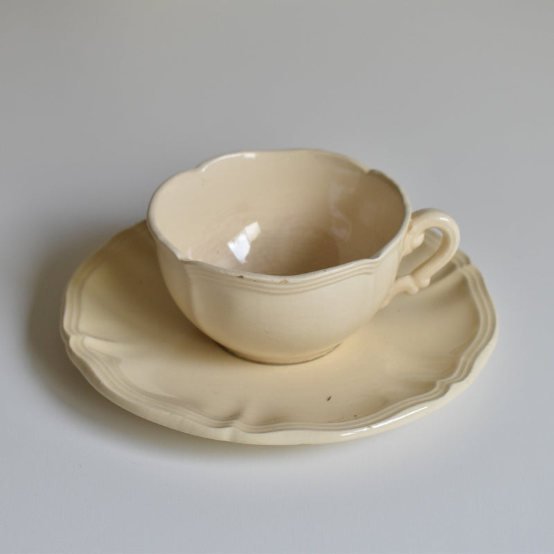 Vintage Tea Cup & Saucer, Floral Rim E