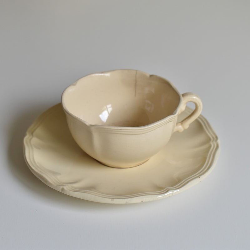 Vintage Teacup & Saucer, Floral Rim F