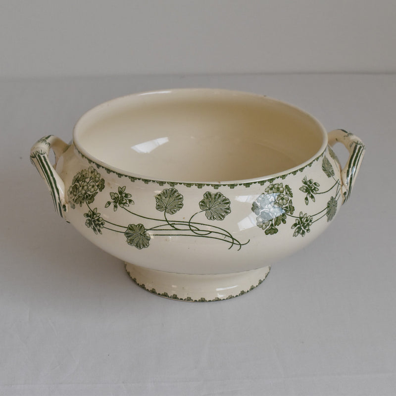 Antique soup tureen (without lid) U&C Sarreguemines Geranium