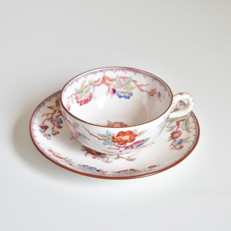 Antique Cup & Saucer: Sarreguemines, Minton 252 D