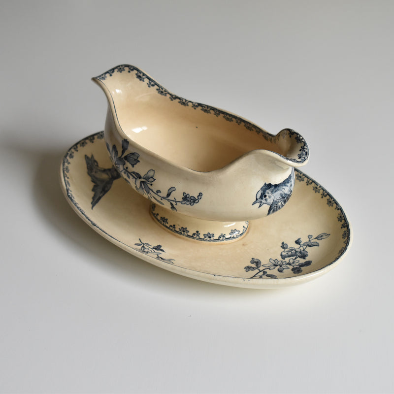 Antique Sauce Boat Digoin & Sarreguemines Favori