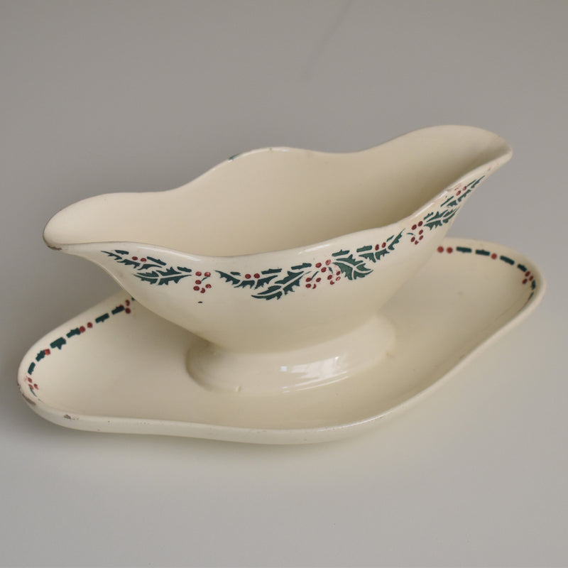 Antique Sauce Boat - Choisy le Roi - Houx (Holly)