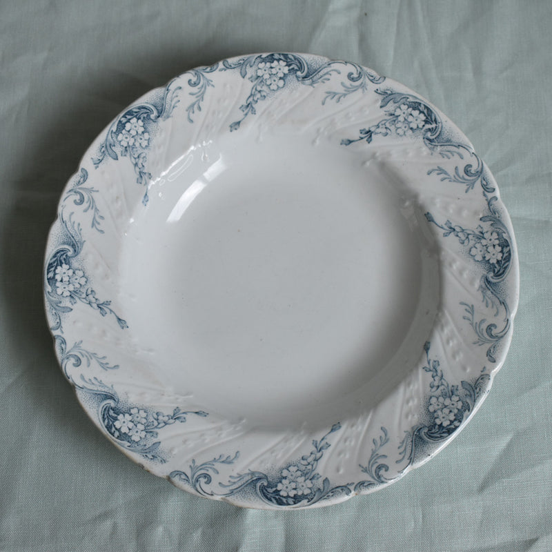 Antique deep plate Luneville Angèle E