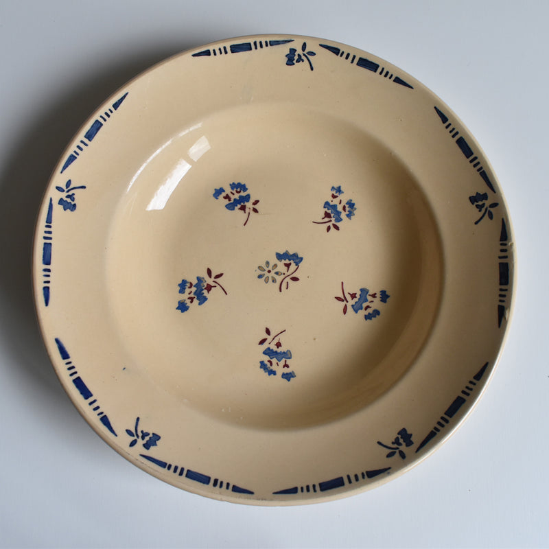 Antique Deep Plate K&G Lunéville Flore C