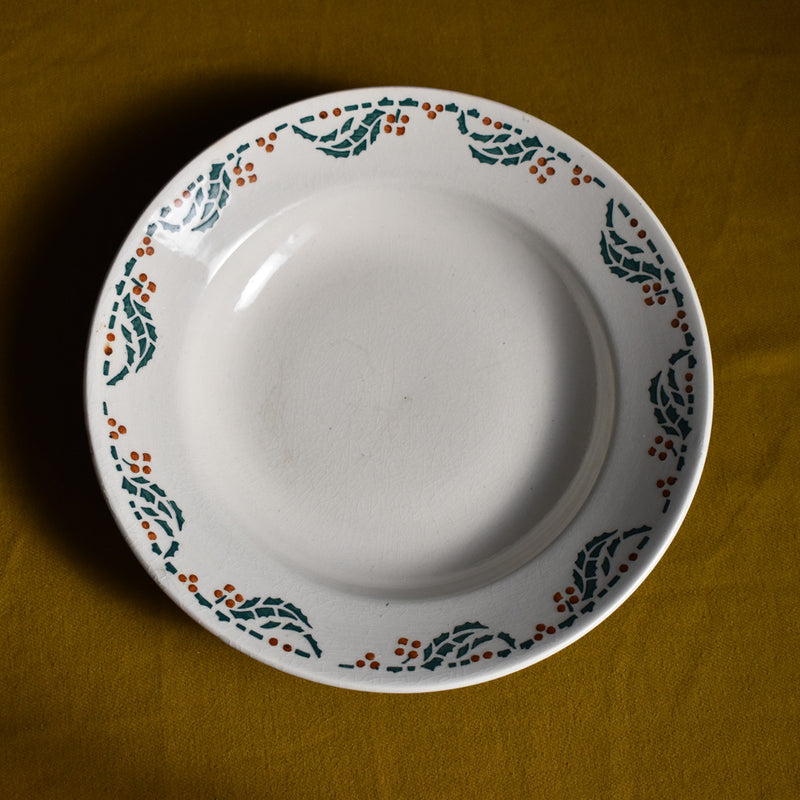 Antique Deep Plate - Lunéville - Houx (Holly) A