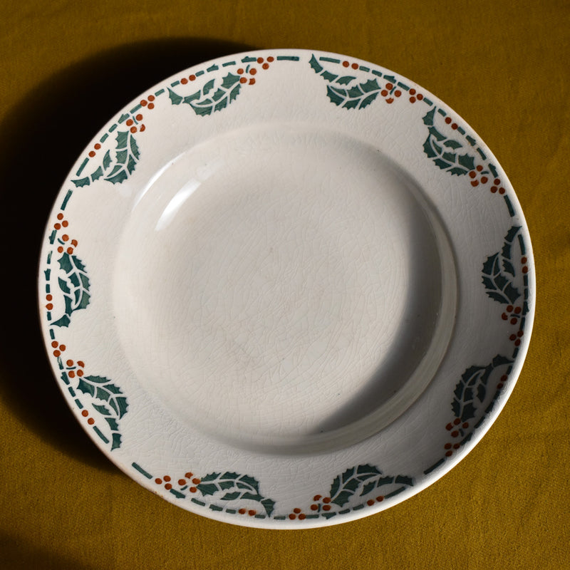 Antique Deep Plate - Lunéville - Houx (Holly) B