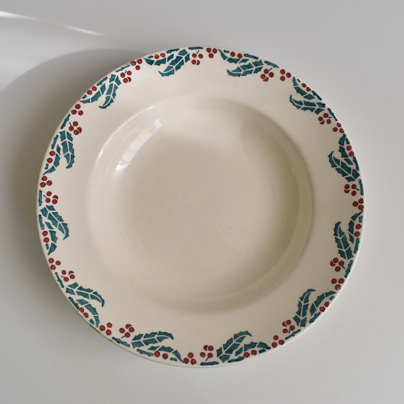 Vintage deep dish Digoin & Sarreguemines Houx (Holly) A