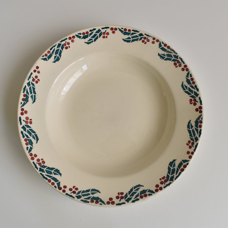 Vintage Deep Plate Digoin & Sarreguemines Houx (Holly) C