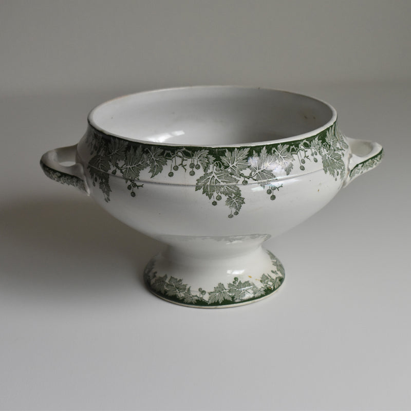 Antique soup tureen without lid, Saint-Amand, Platane