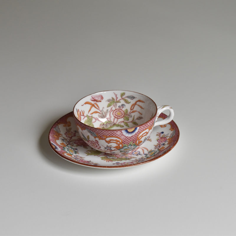 Antique teacup and saucer, Sarreguemines Minton 216 A