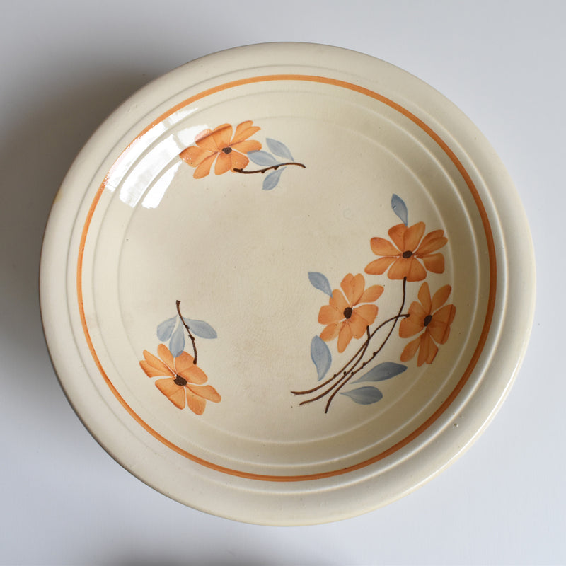 Vintage Compotier Saint-Amand Fleurs Oranges