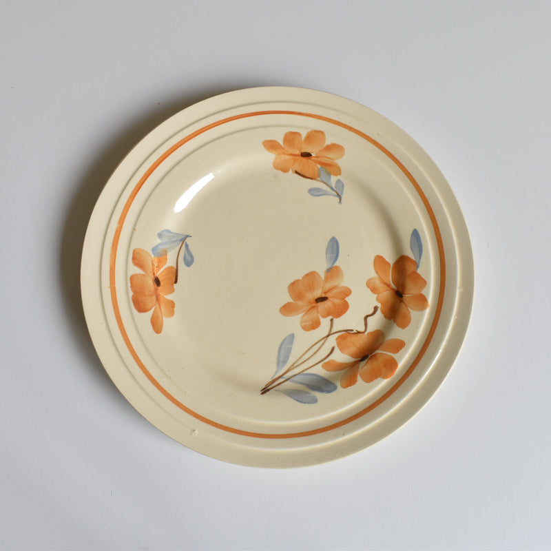Vintage Dessert Plate, Saint-Amand, Fleurs Oranges A