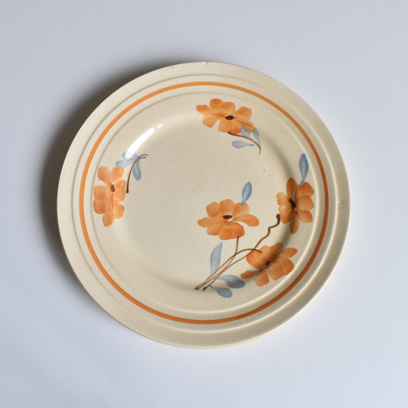 Vintage Dessert Plate, Saint-Amand Fleurs Oranges C