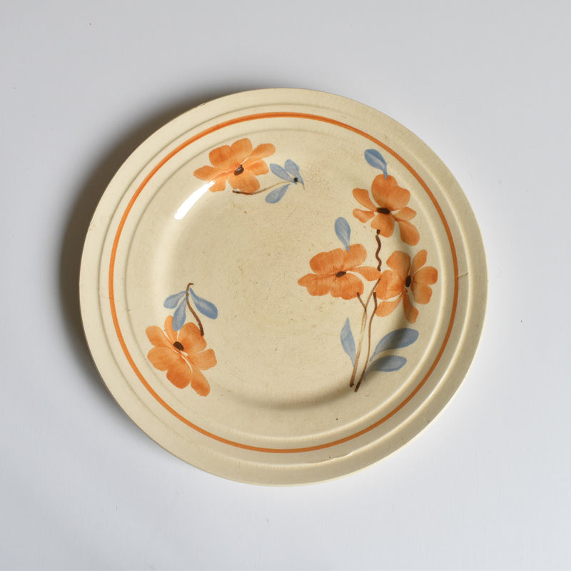 Vintage Dessert Plate Saint-Amand Fleurs Oranges E