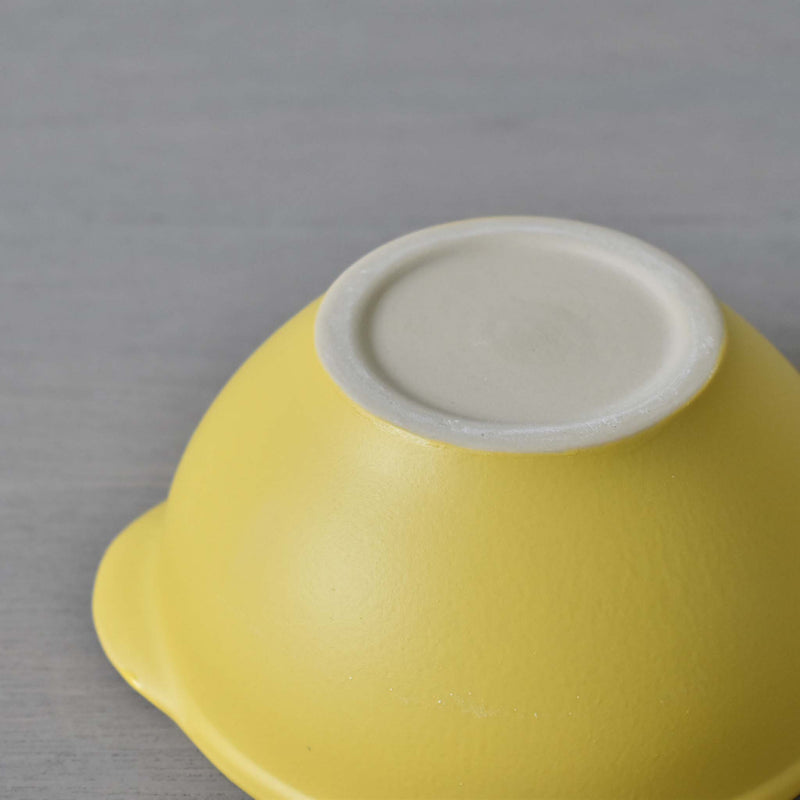 ディゴワン　カフェオレボウル　黄色　裏ロゴ