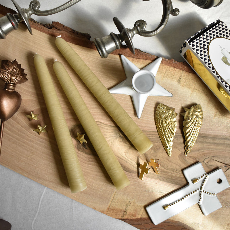 シエルジュコニック　（テーパーキャンドル）　20cm Lin（リネン）