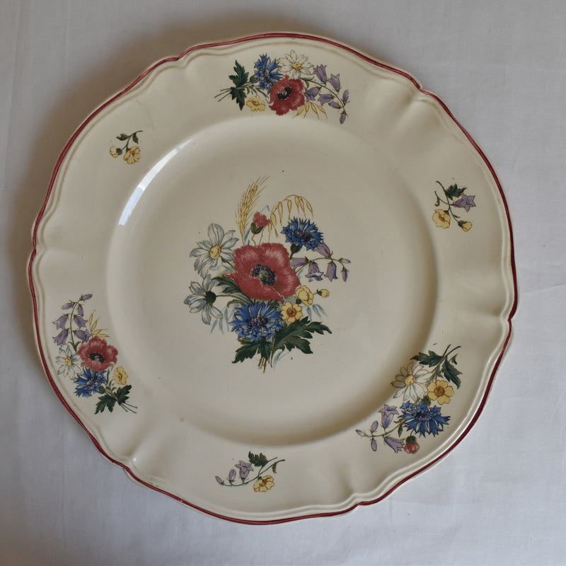 Vintage Digoin & Sarreguemines Round Platter 34cm