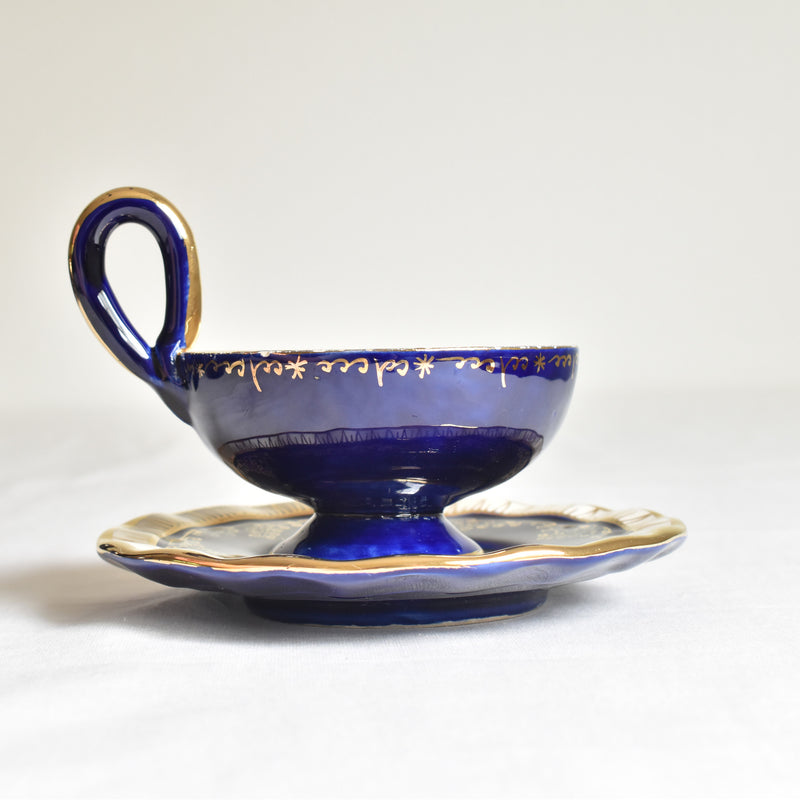 ア.ドラサンヴァル A.Dressinval コーヒーカップ＆ソーサー ダークブルー F