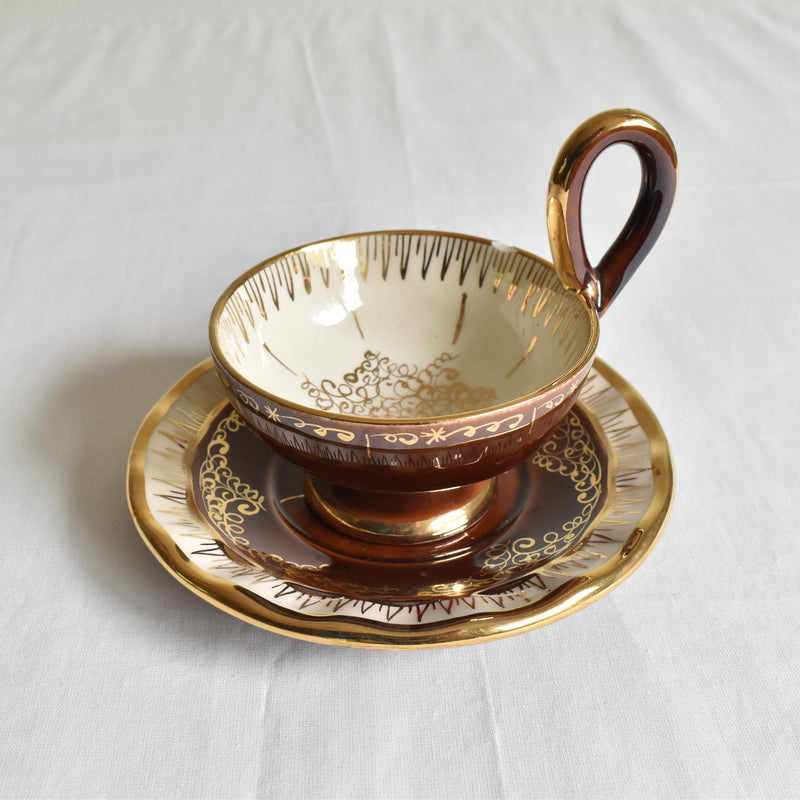 ア.ドラサンヴァル A.Dressinval コーヒーカップ＆ソーサー ブラウン