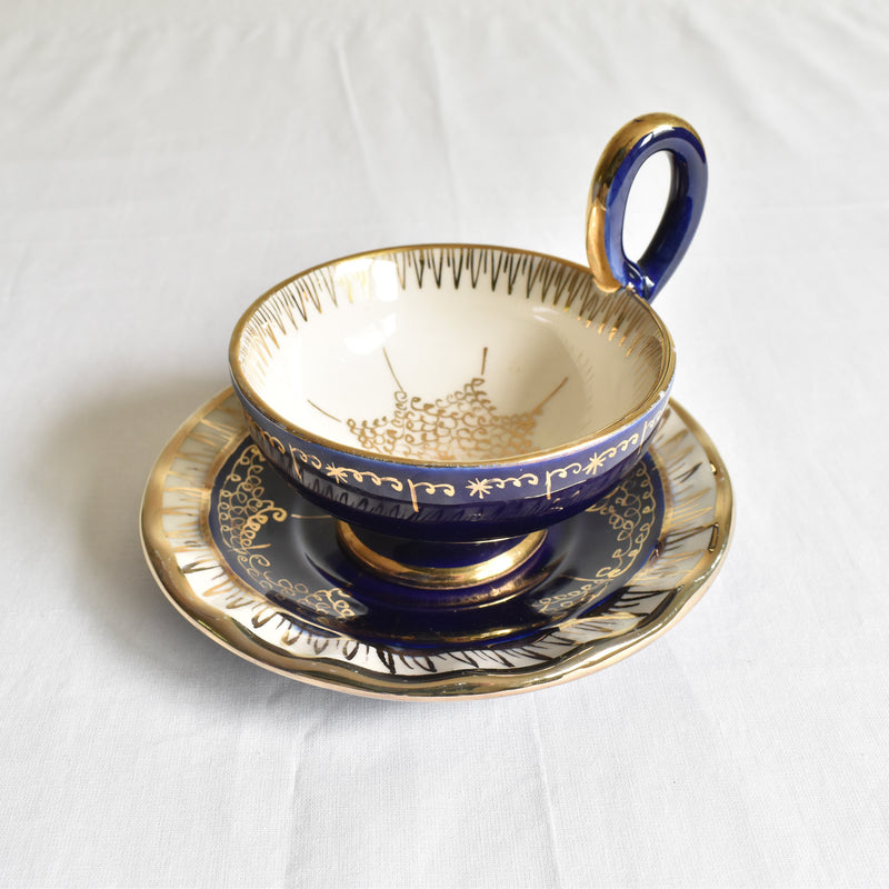 ア.ドラサンヴァル A.Dressinval コーヒーカップ＆ソーサー ダークブルー A