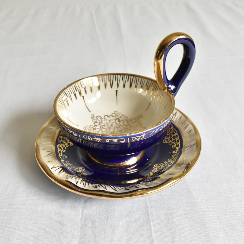 ア.ドラサンヴァル A.Dressinval コーヒーカップ＆ソーサー ダークブルー C