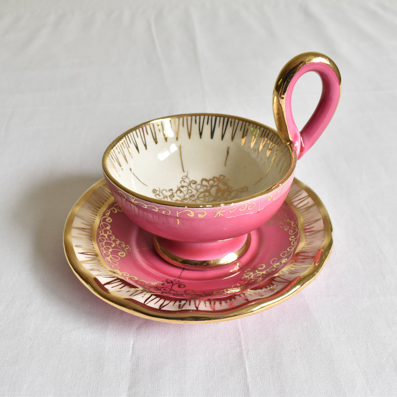 ア.ドラサンヴァル A.Dressinval コーヒーカップ＆ソーサー ピンク