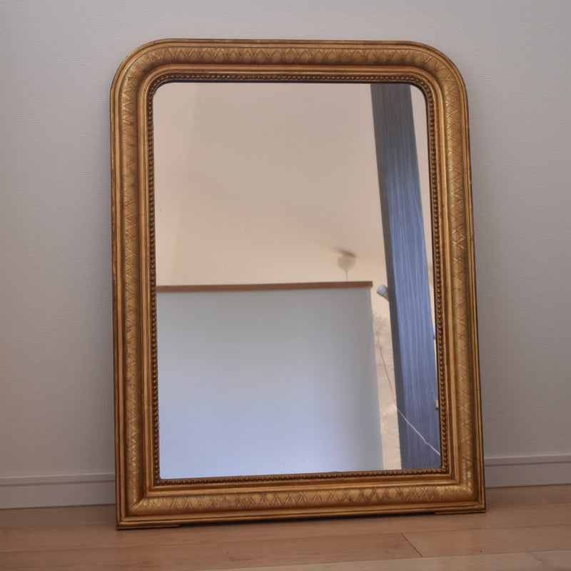 アンティーク鏡　ルイフィリップ様式　ゴールド