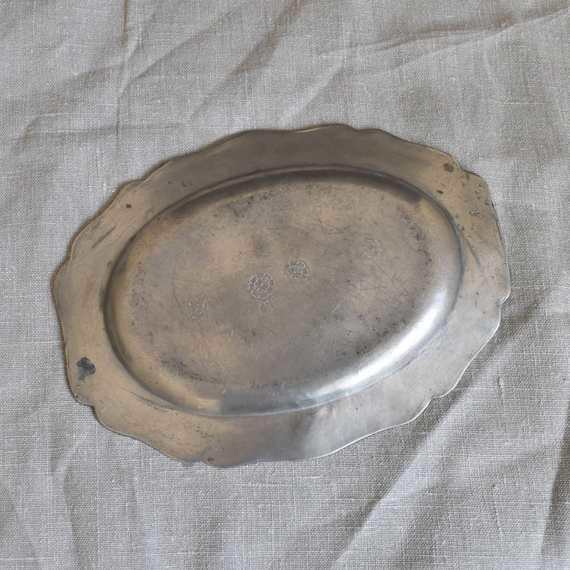 ピューター　オーヴァル型プレート