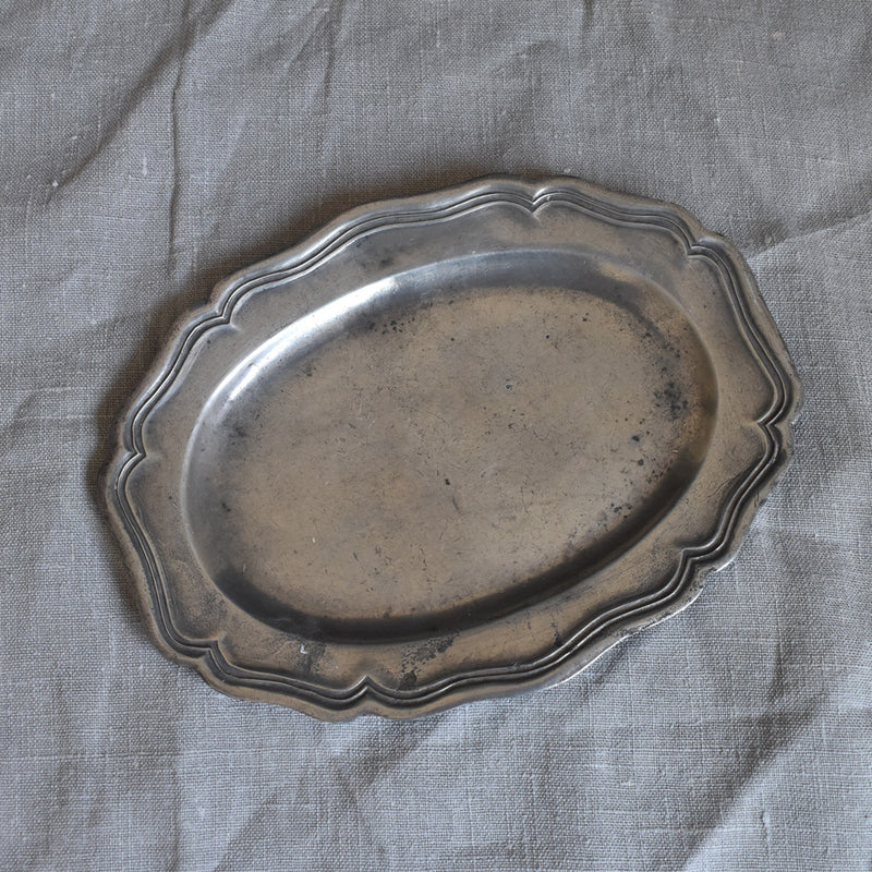 ピューター　オーヴァル型プレート